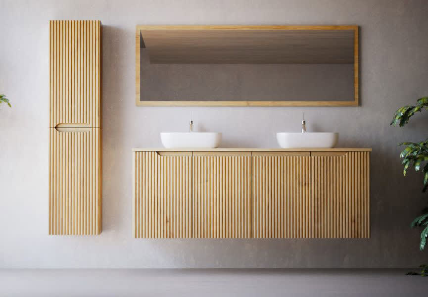Mueble de baño con encimera de madera maciza Bruntec Alpes 15 Principal 0