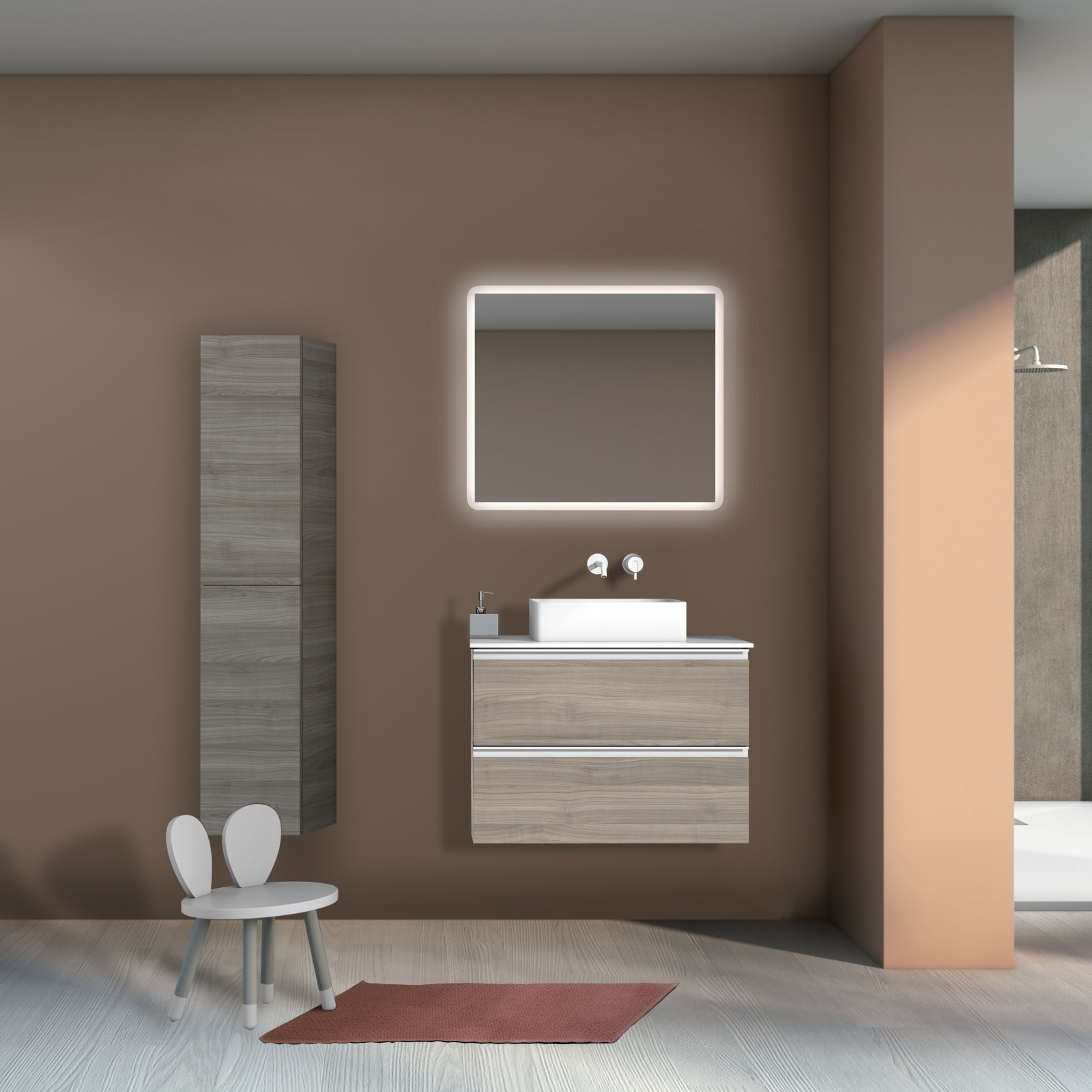 Mueble de baño con encimera de madera Royo Vida Principal 0