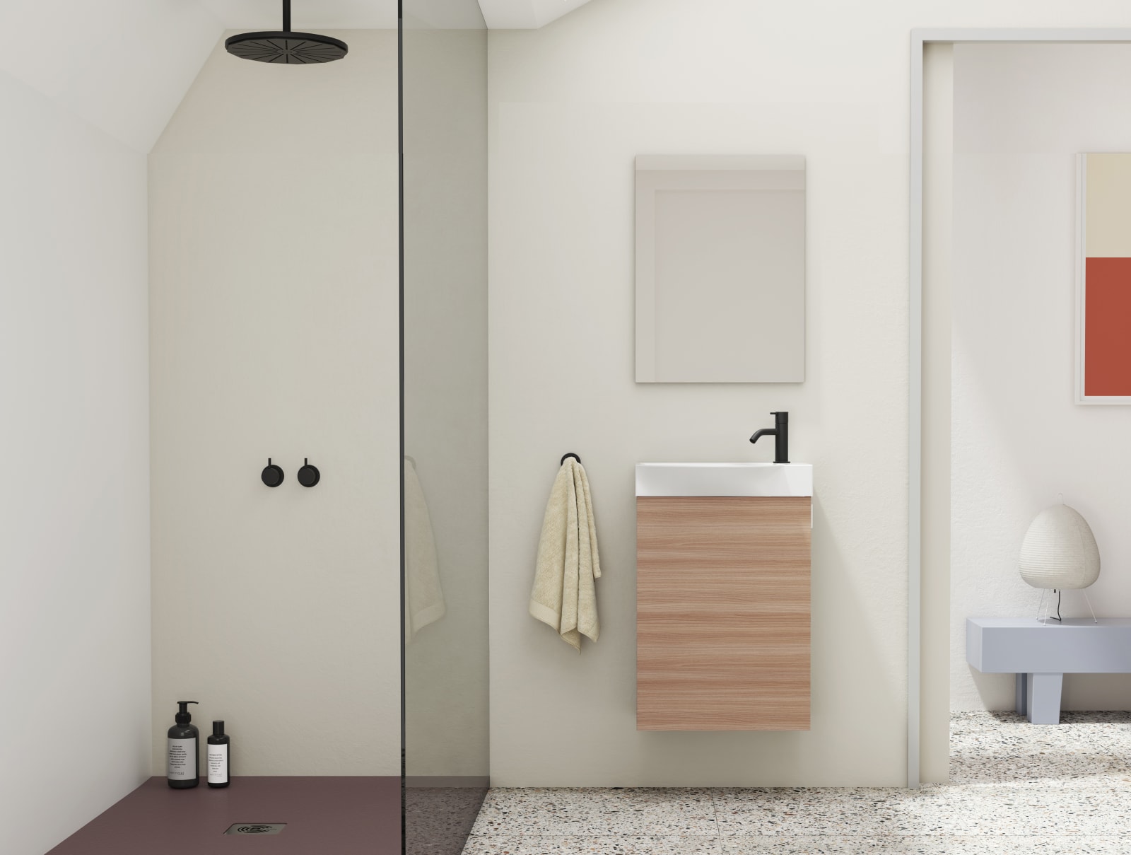Conjunto completo mueble de baño fondo reducido 34 cm Amizuva Mika Principal 0