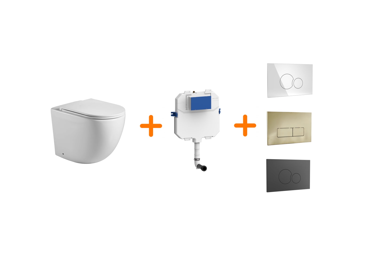 Pack inodoro + cisterna empotrada + pulsador Bruntec Roundy Principal 0