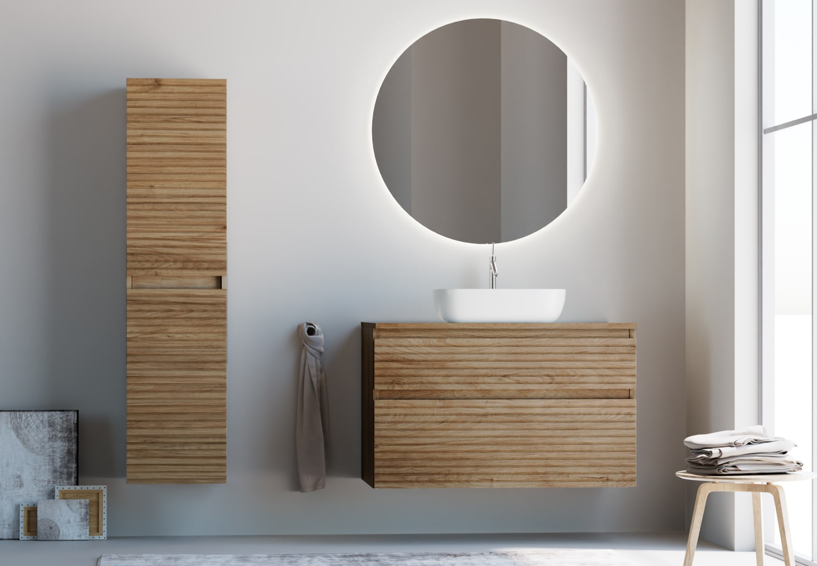 Mueble de baño con encimera de madera maciza Bruntec Alpes 1 Principal 0