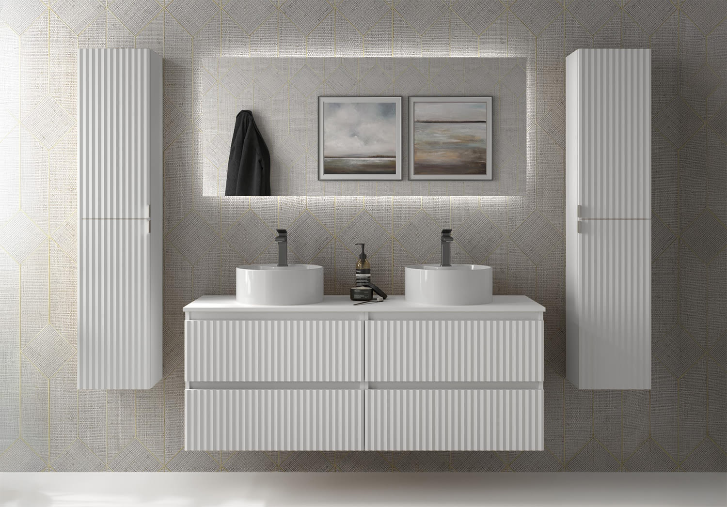 Conjunto mueble de baño Salgar Kira con lavabo sobre encimera Principal 0