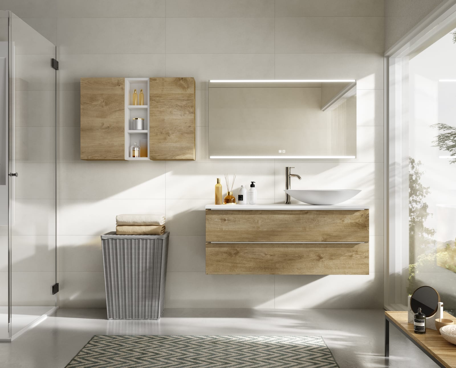 Mueble de baño con encimera de madera Coycama Landes Principal 0
