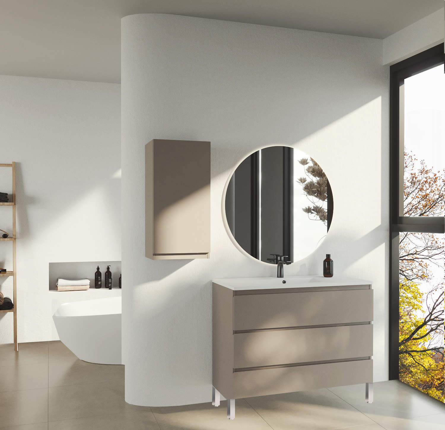 Mueble de baño lacado fondo reducido 37.8 cm Bruntec Vilma Principal 0