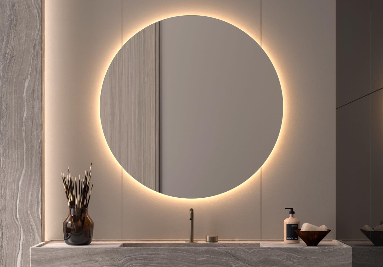 Espejo de baño con luz LED Bruntec Sun Principal 0