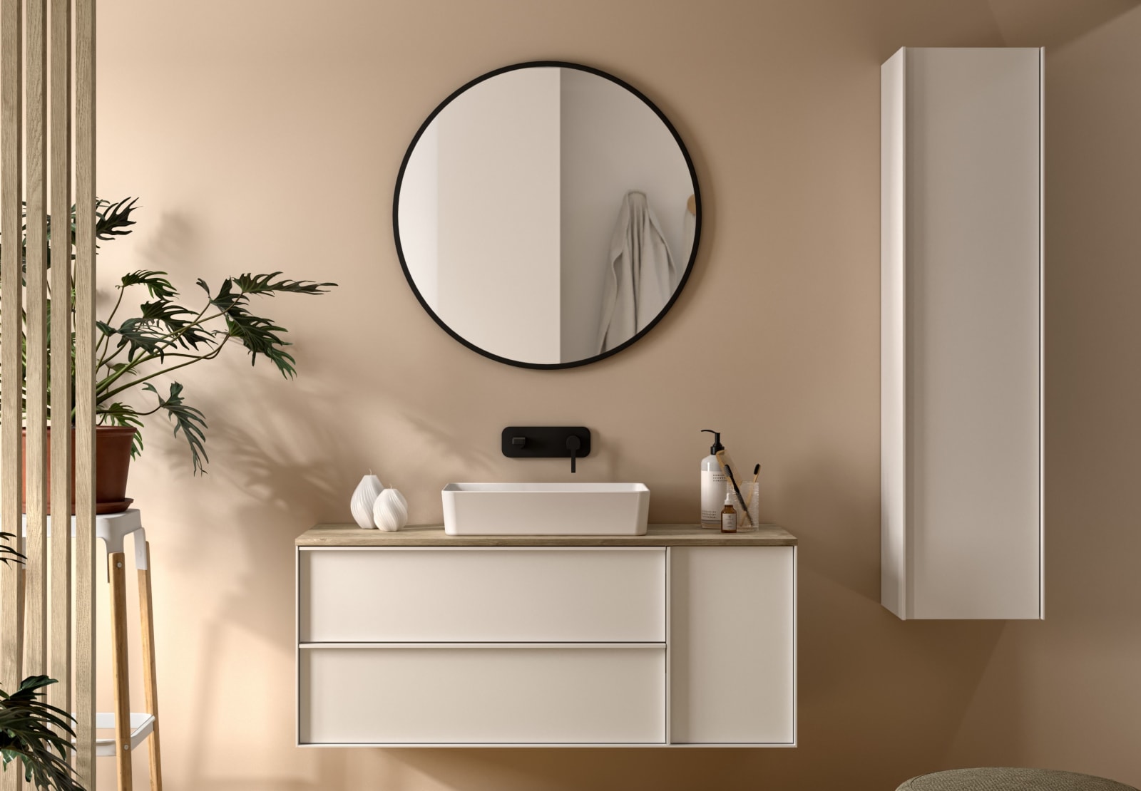 Mueble de baño Coycama Oslo con encimera de madera Principal 0