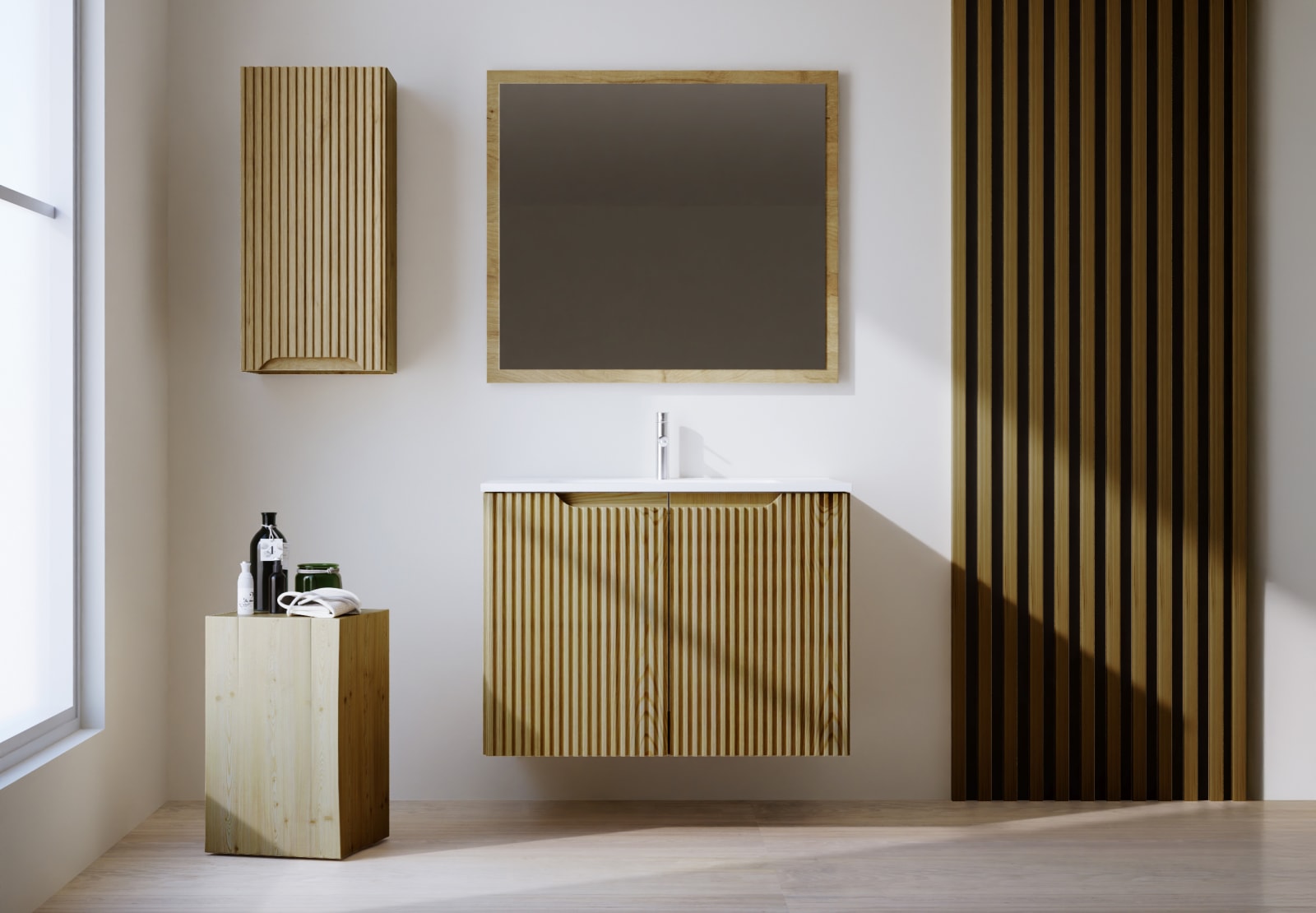 Conjunto de mueble de baño de madera maciza Bruntec Alpes 14 Principal 0