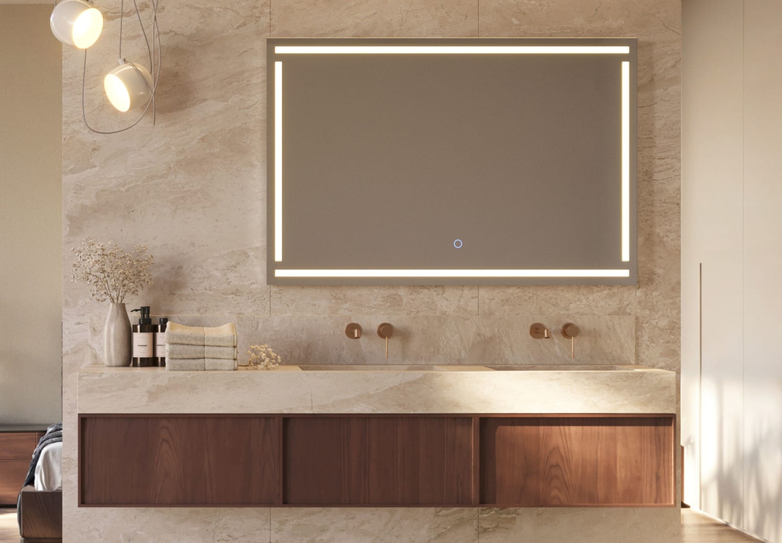 Espejo de baño con luz LED Luna gris  Ledimex Viena Principal 0