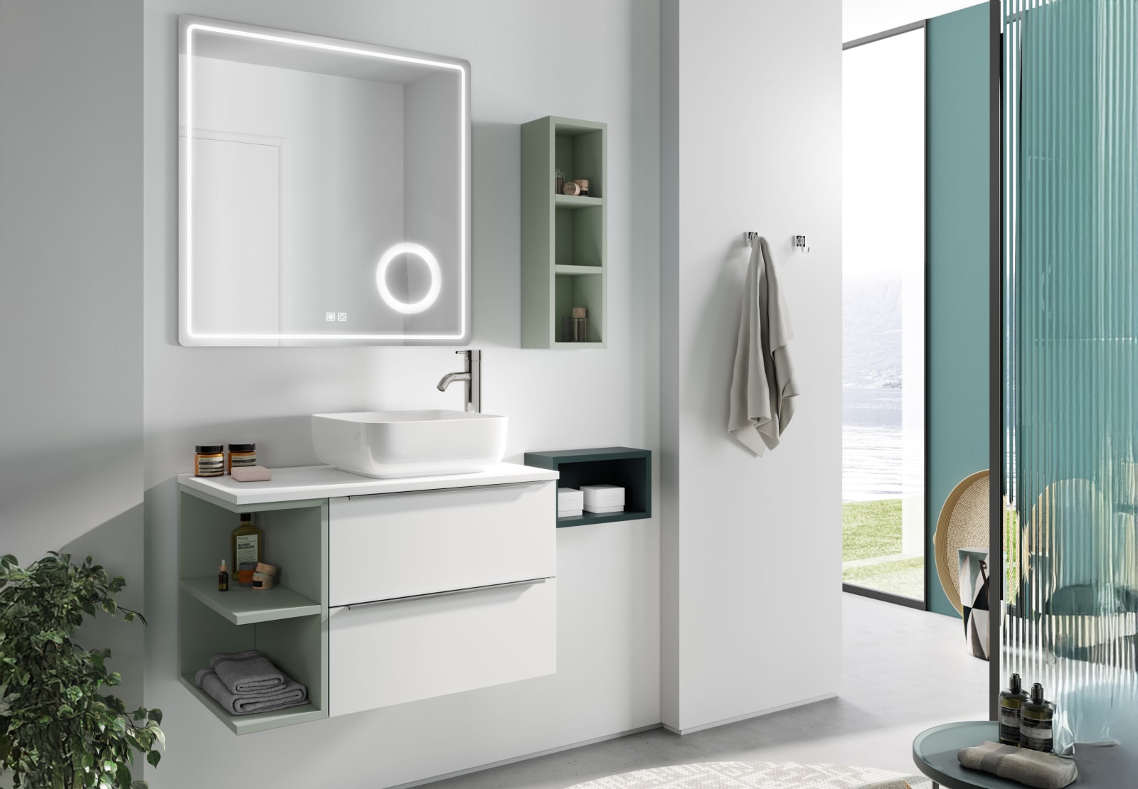 Mueble de baño con encimera de madera Coycama Landes Principal 0