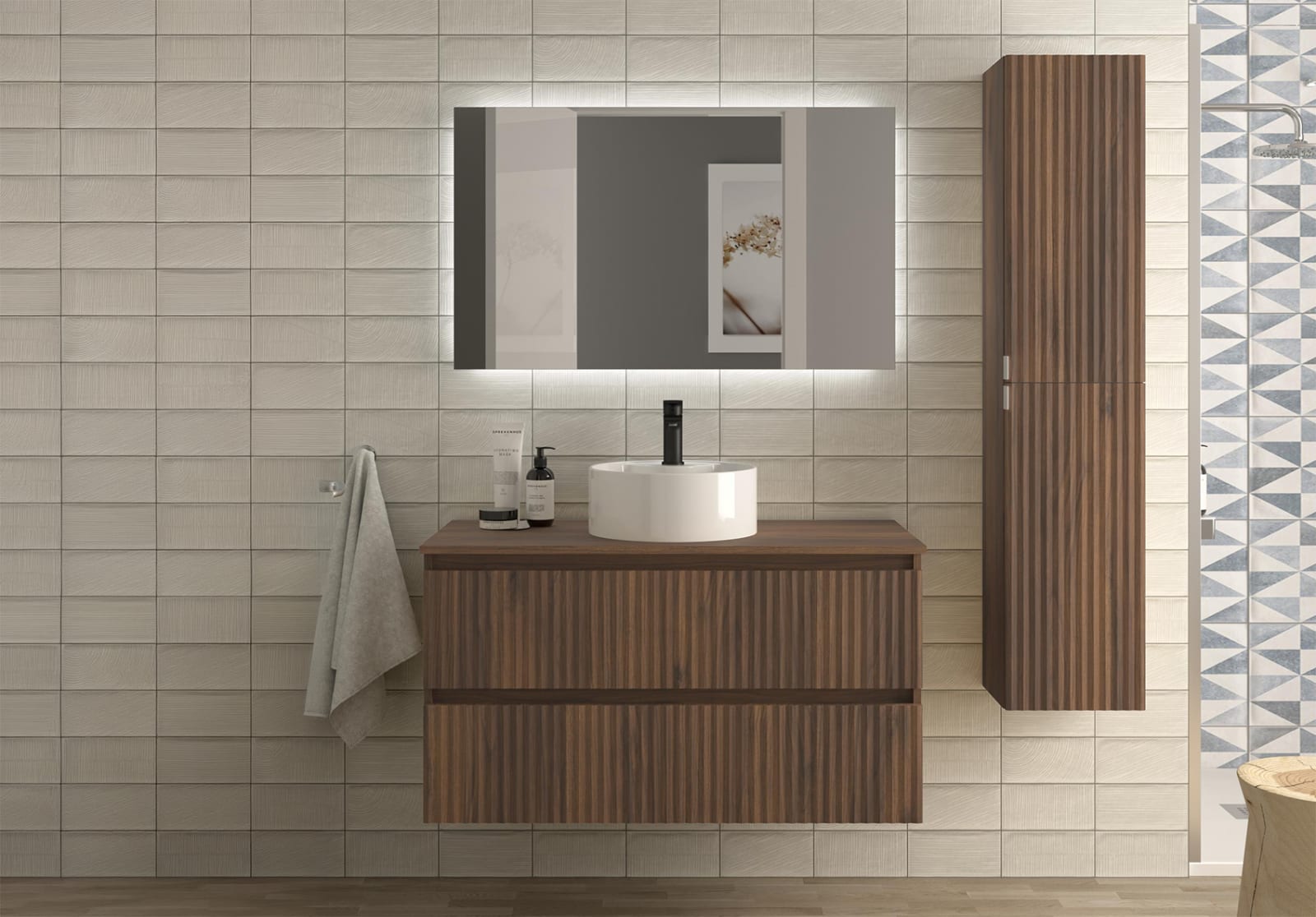 Conjunto mueble de baño Salgar Kira con lavabo sobre encimera Principal 0