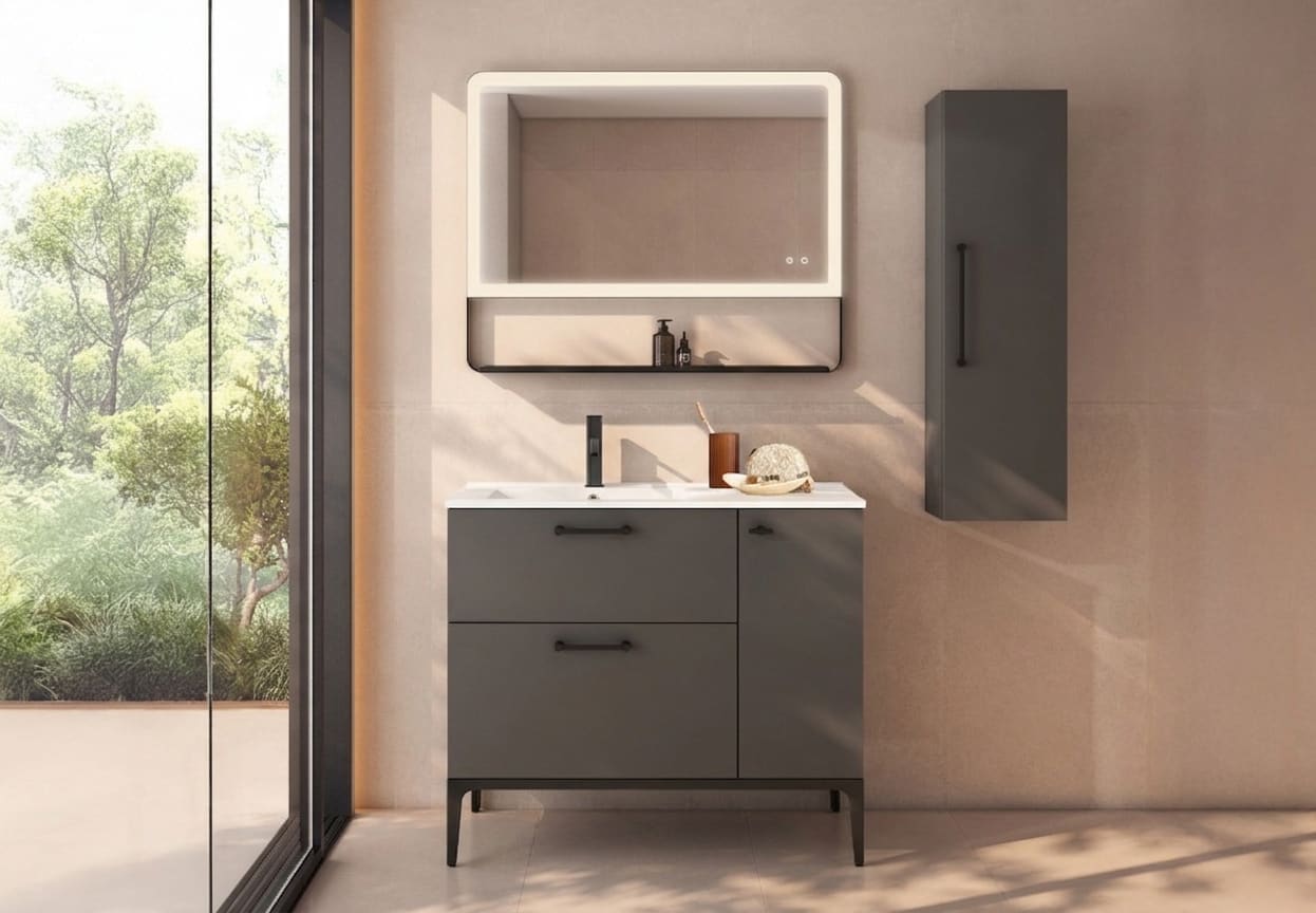 Conjunto de mueble de baño con banquillo con lavabo Flat Viso Verso Principal 0