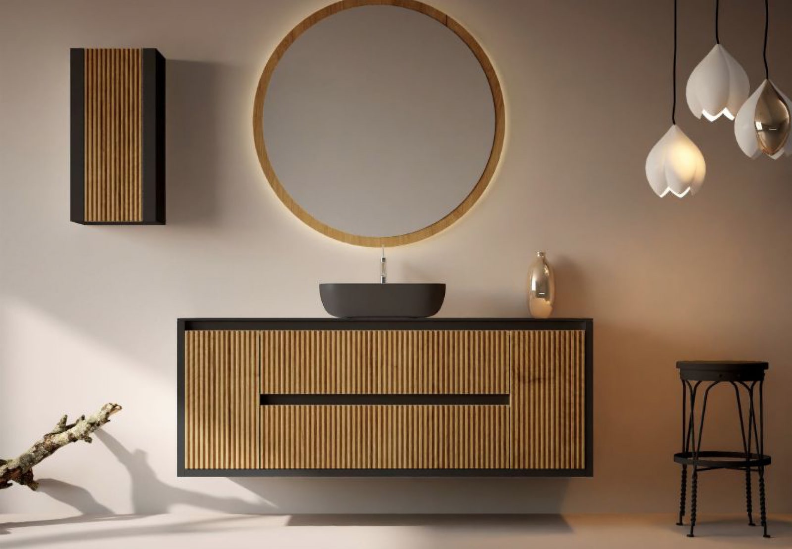 Mueble de baño con encimera de madera maciza Bruntec Alpes 13 Principal 0