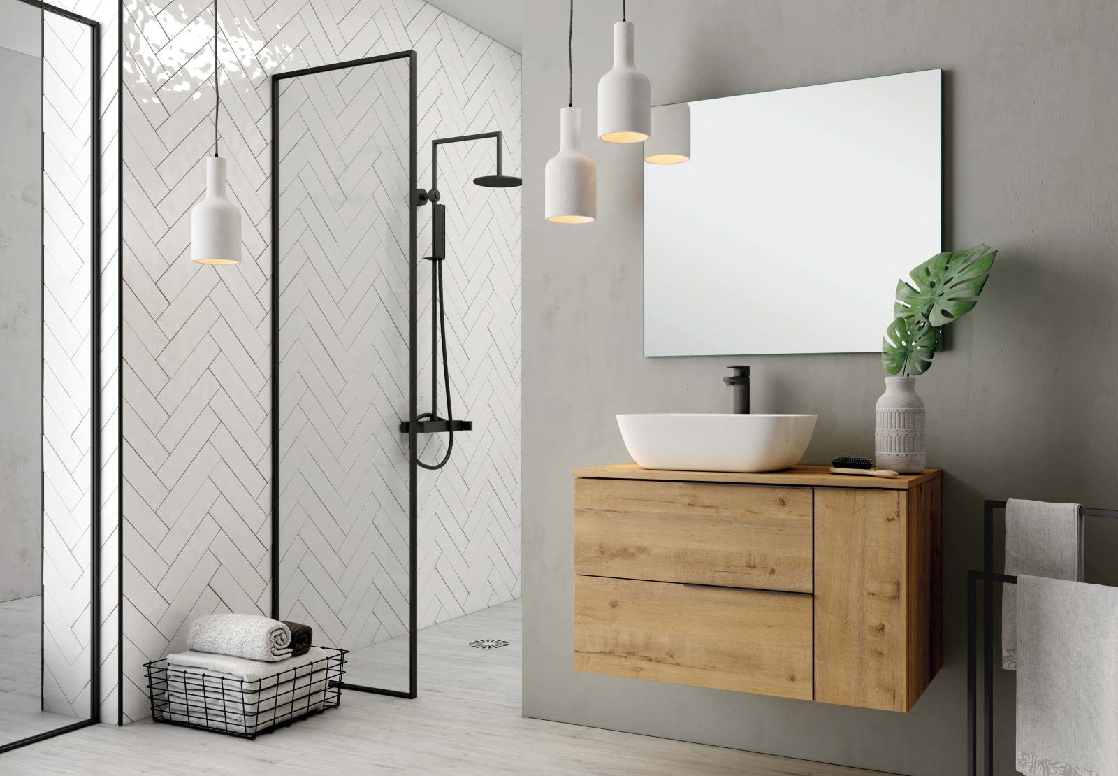 Mueble de baño con encimera de madera Bruntec Coban Principal 0