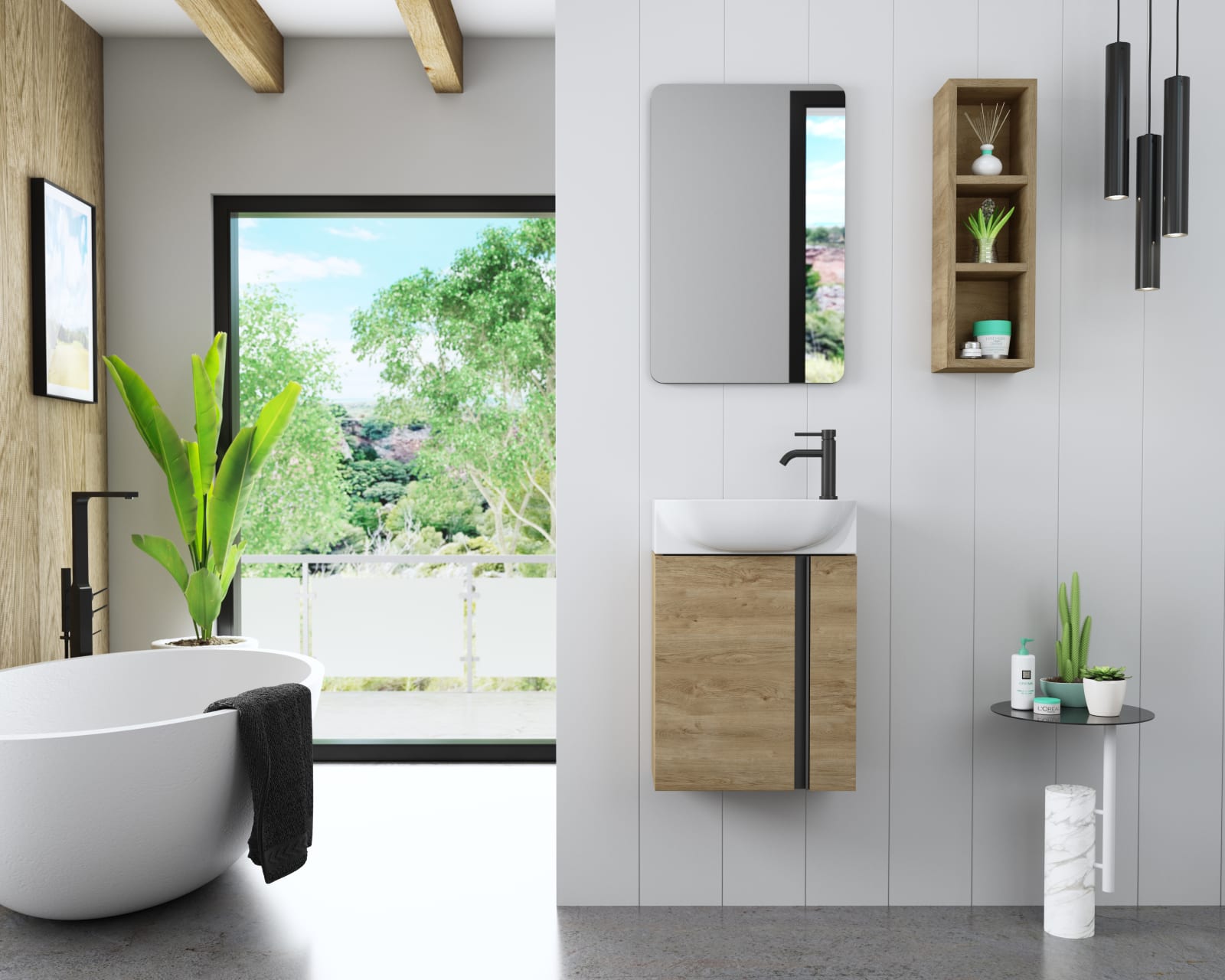 Conjunto mueble Coycama de baño fondo reducido 22 cm Versa Principal 0