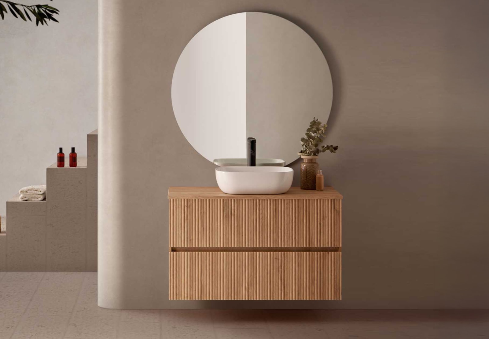Conjunto mueble de baño con lavabo sobre encimera Sanchis Etna Principal 0