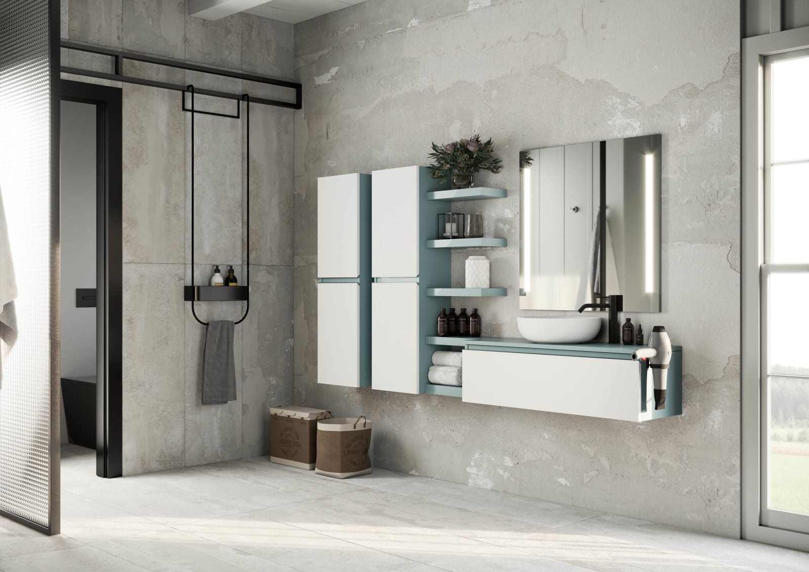 Mueble de baño con encimera de madera Campoaras Aqua Principal 0