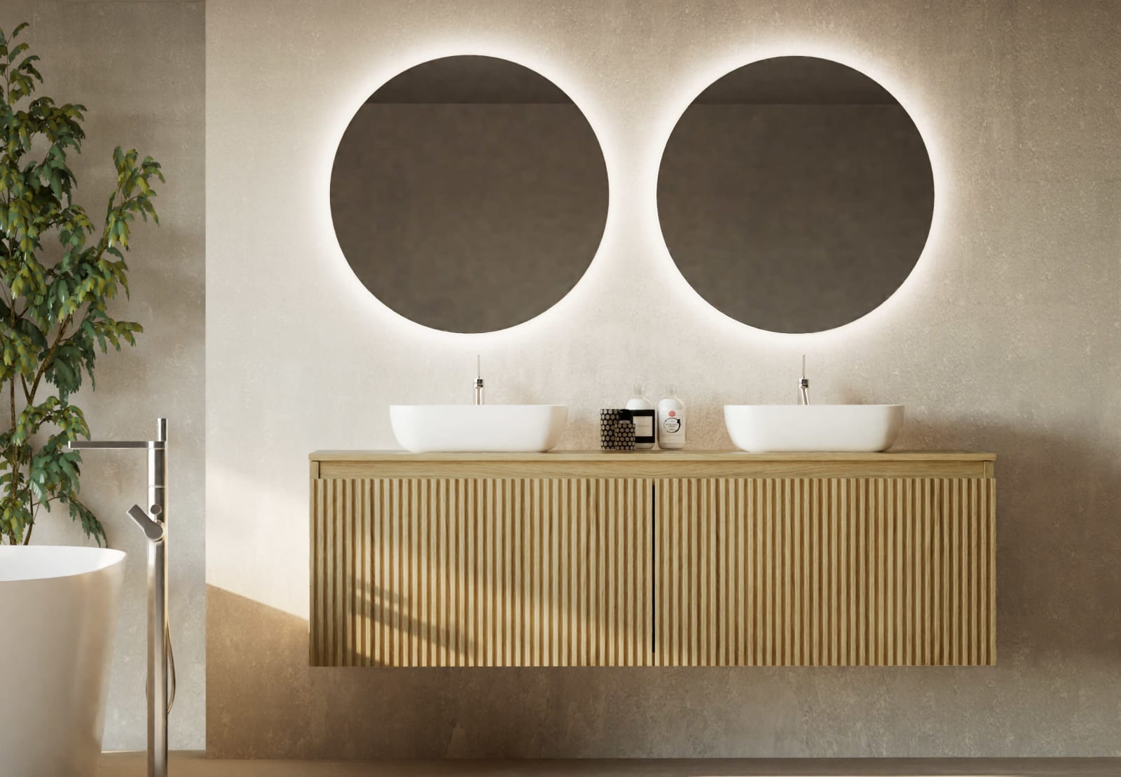 Mueble de baño madera maciza con encimera de madera Bruntec Alpes 4 Principal 0