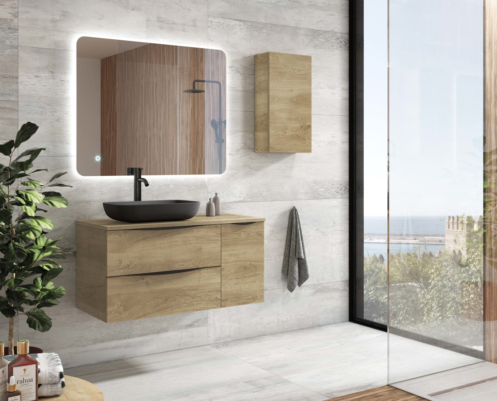 Mueble de baño con encimera de madera Coycama Landes Principal 0