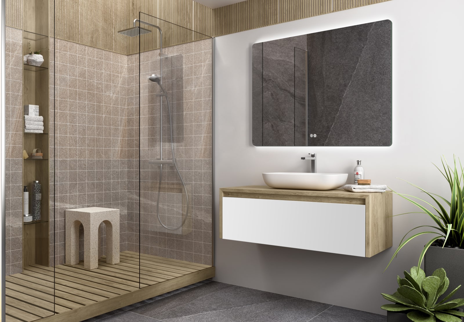 Mueble de baño Coycama lambda con encimera de madera Principal 0