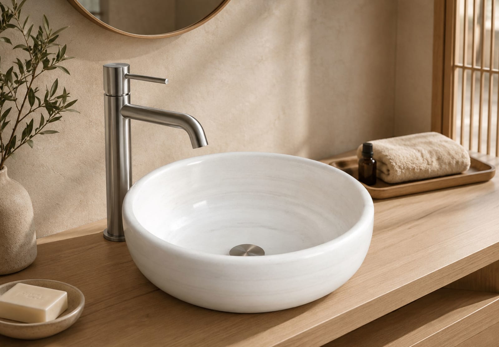Lavabo de mármol natural Bruntec Paris Principal 0