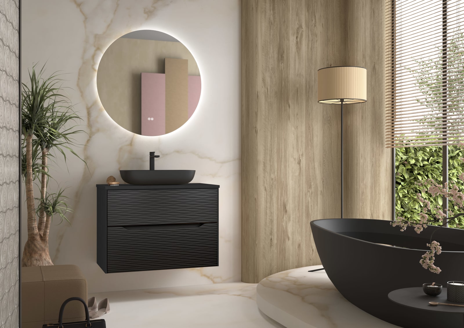 Mueble de baño con encimera de resina Coycama Sahara Principal 0