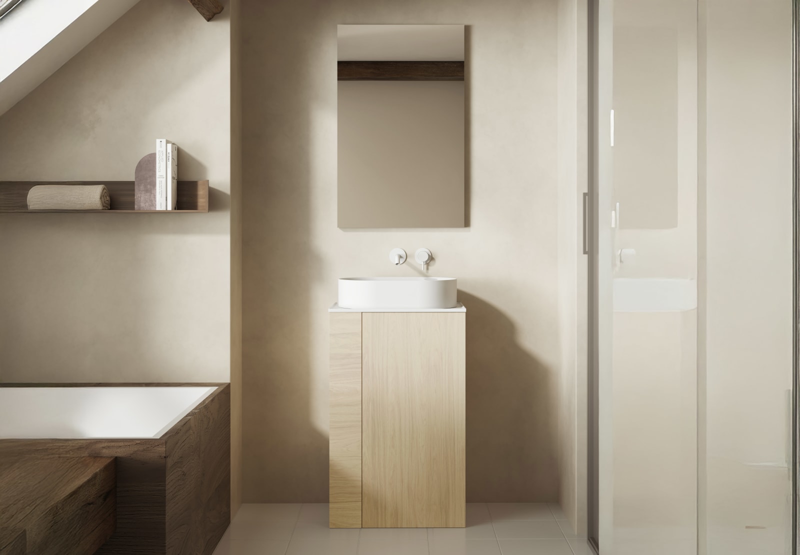 Mueble de baño con encimera solid surface fondo reducido Royo Bassi Principal 0