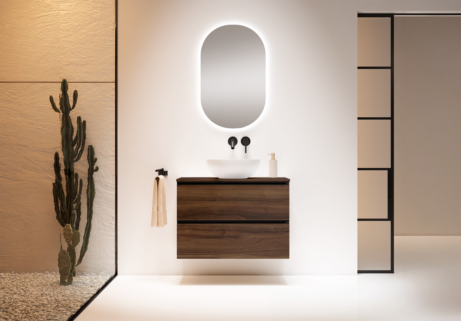 Mueble de baño con encimera de MDF Hidrófuga de madera Visobath Granada Principal 0