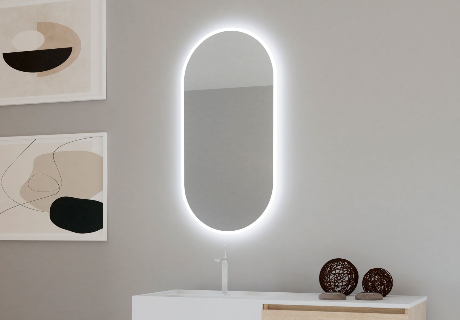 Espejo de baño con luz LED Bruntec Denia Principal 0