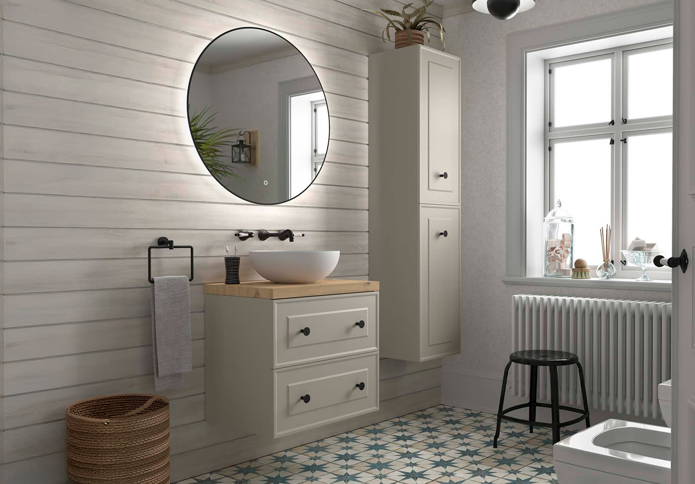 Mueble de baño con encimera de madera Salgar Renoir Principal 0