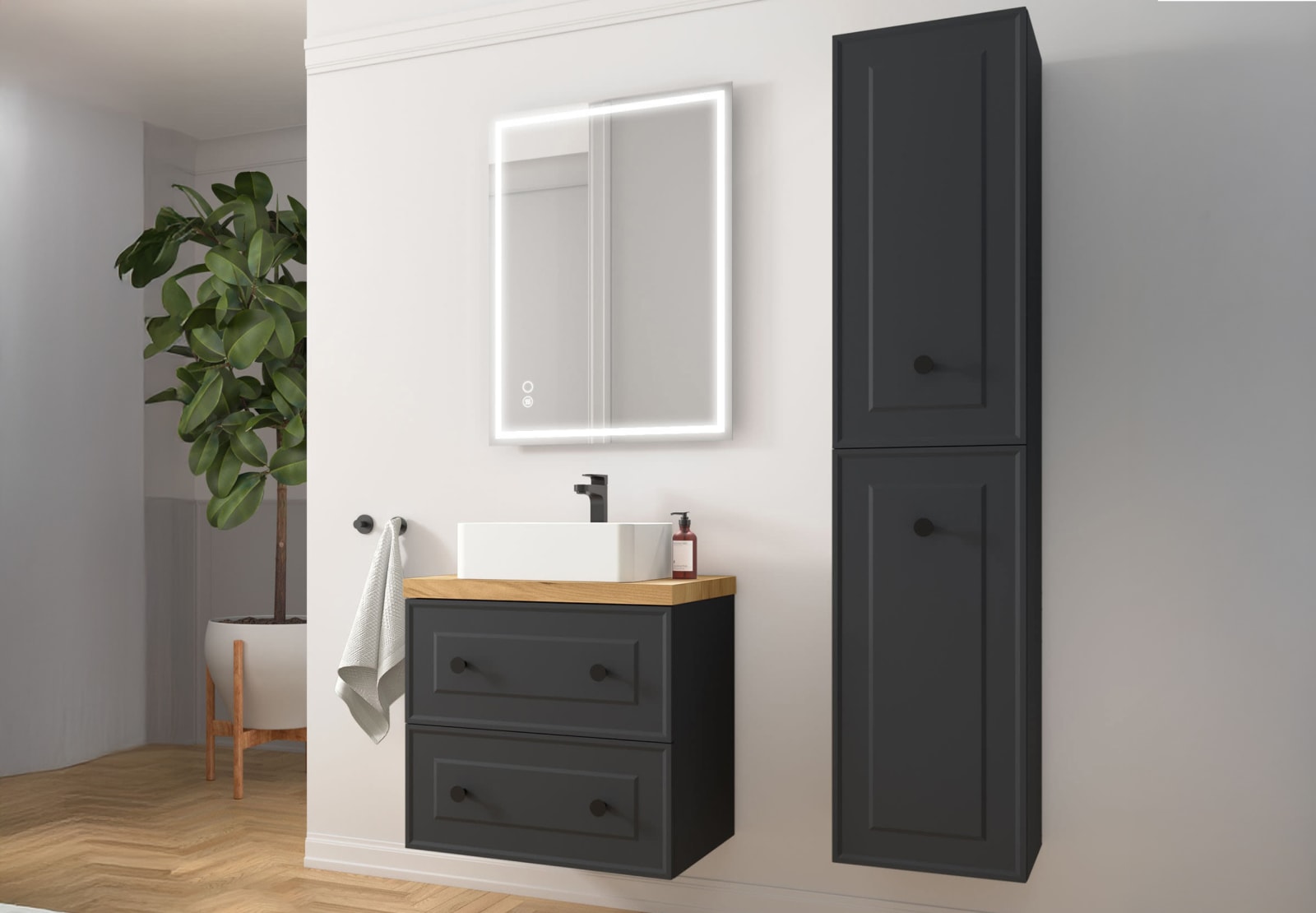 Mueble de baño con encimera de madera Salgar Renoir Principal 0