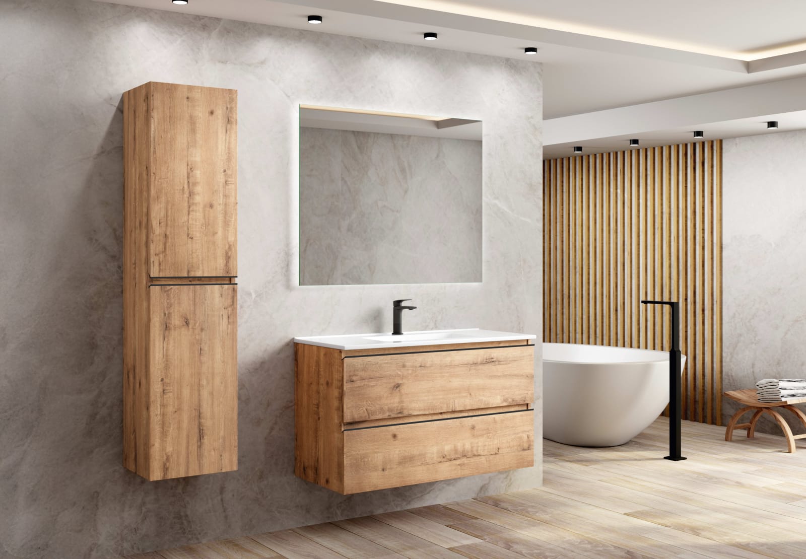 Conjunto mueble de baño moderno Bruntec Roma Principal 0