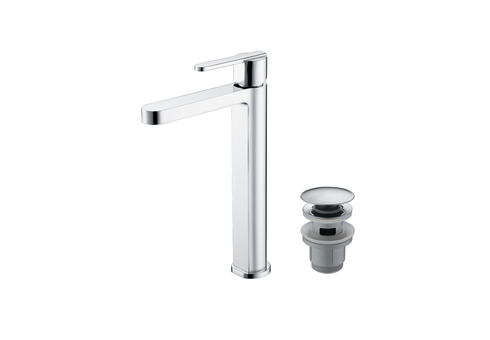 Pack Grifo de lavabo caño alto Imex Roma + Válvula click-clack Principal 0