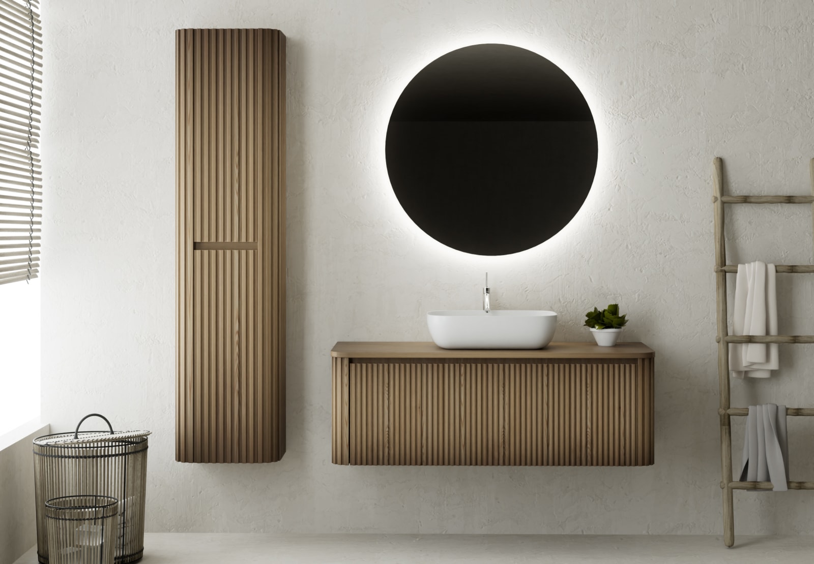 Mueble de baño con encimera de madera maciza Bruntec Baviera Principal 0