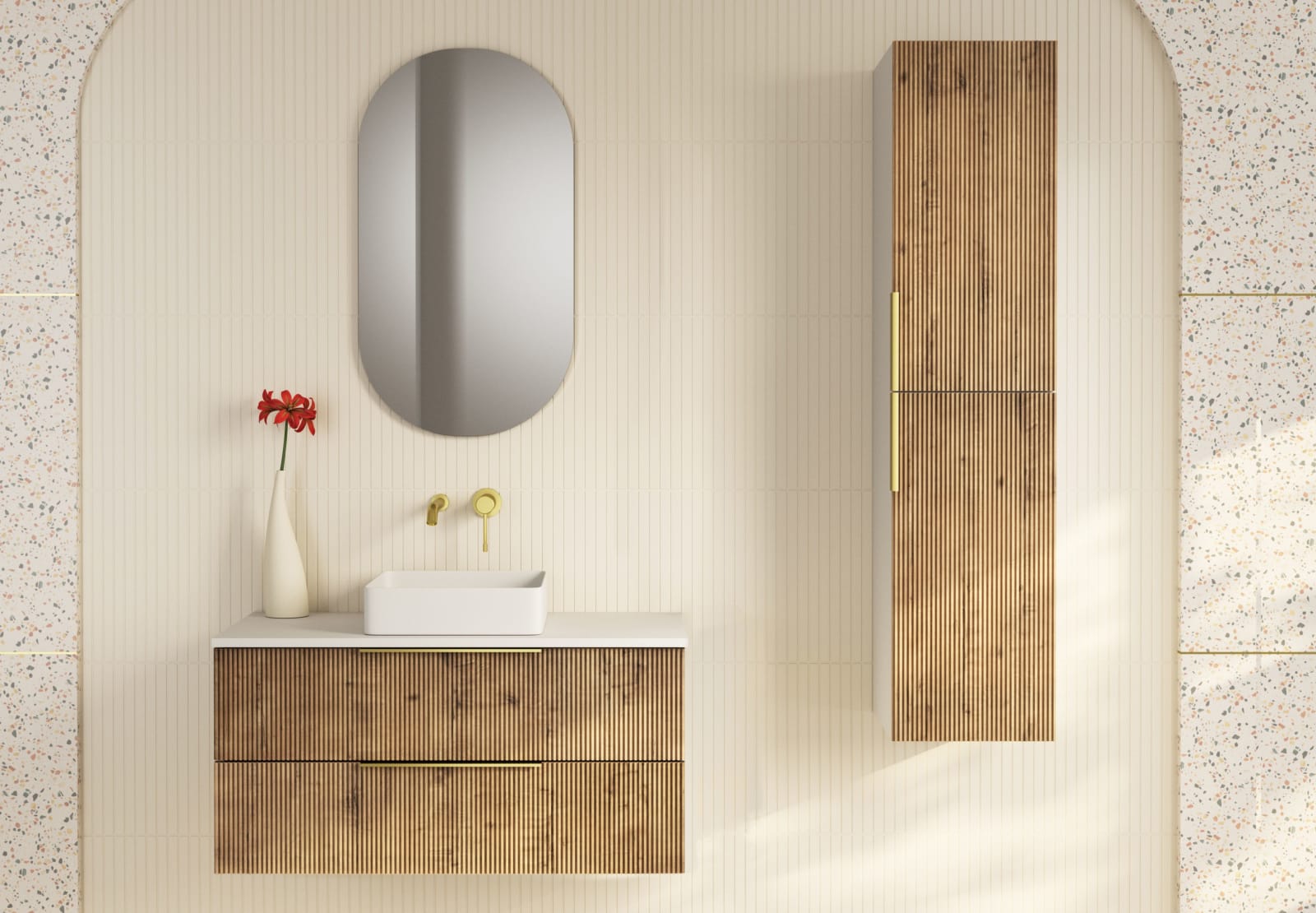 Muebles de baño con encimera de solid surface Bruntec Soho Principal 0