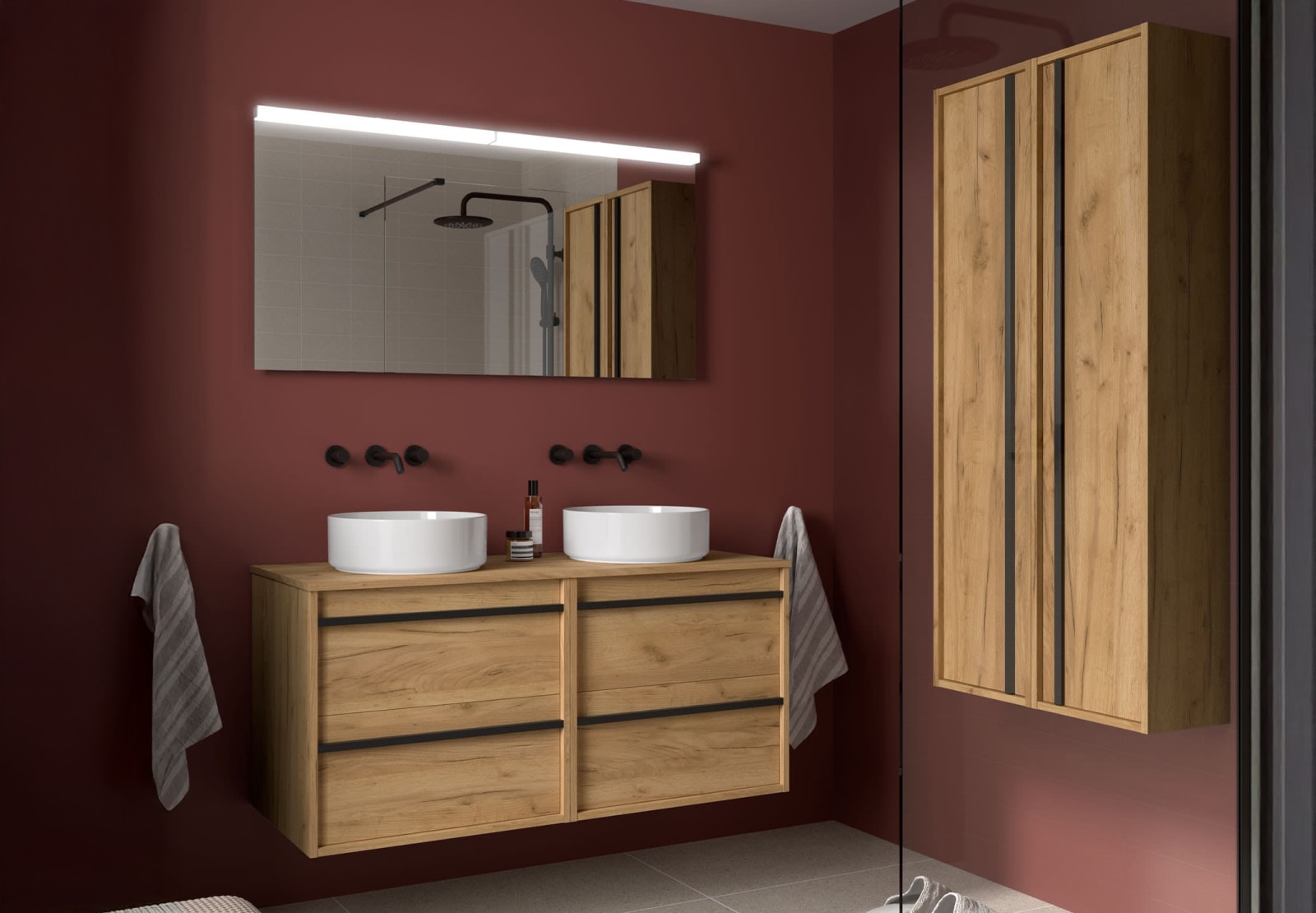 Mueble de baño con encimera de madera Salgar Attila Principal 0
