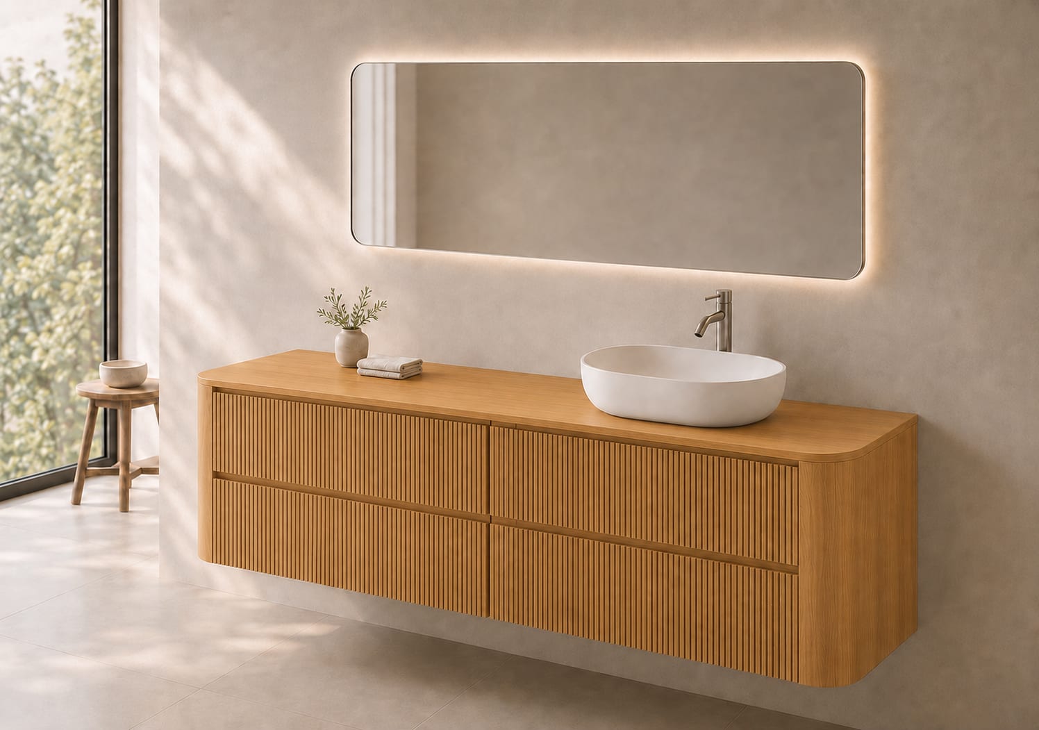 Mueble de baño con encimera de madera Bruntec Duna Principal 0