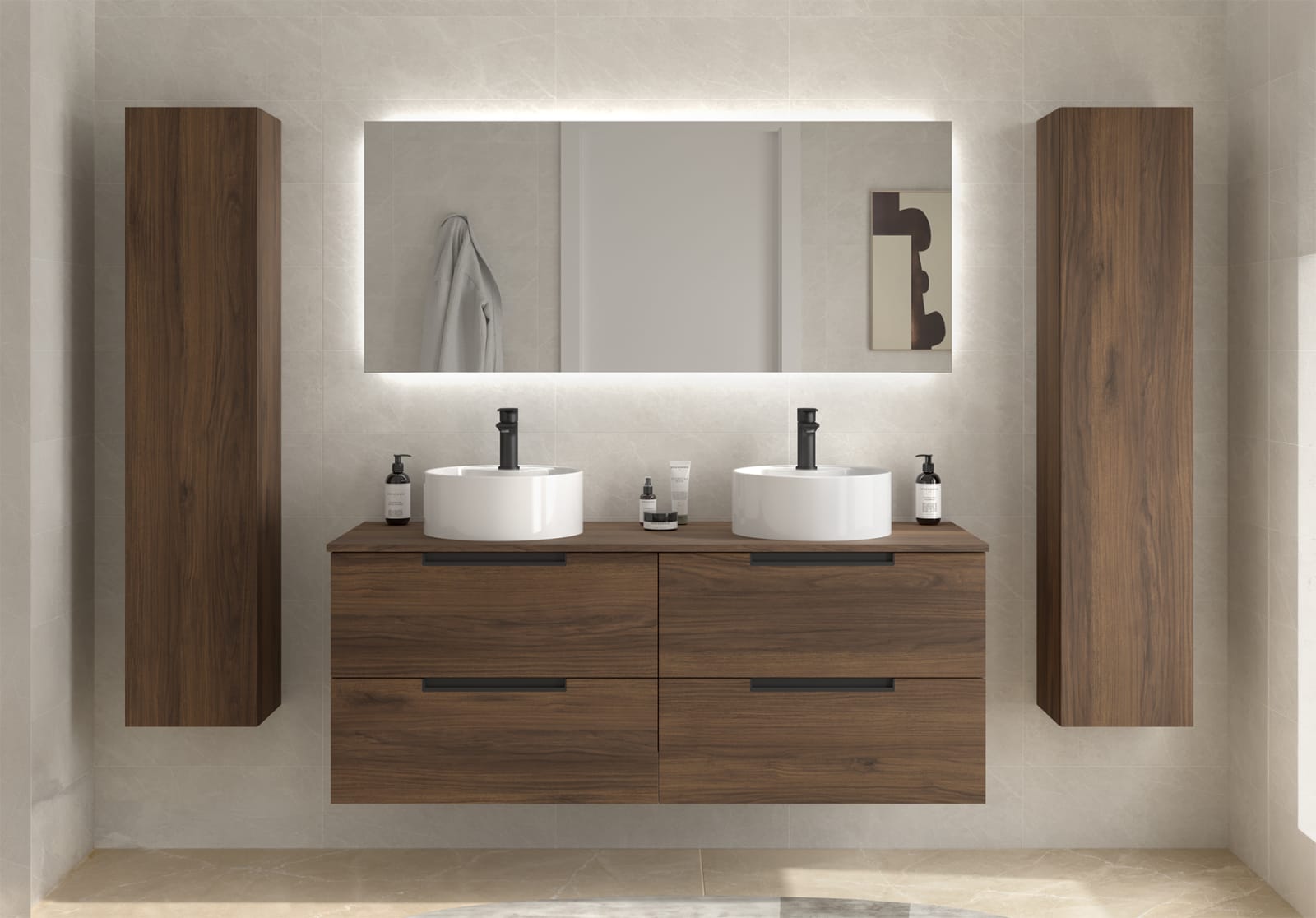 Conjunto mueble de baño Salgar Leni con lavabo sobre encimera Principal 0