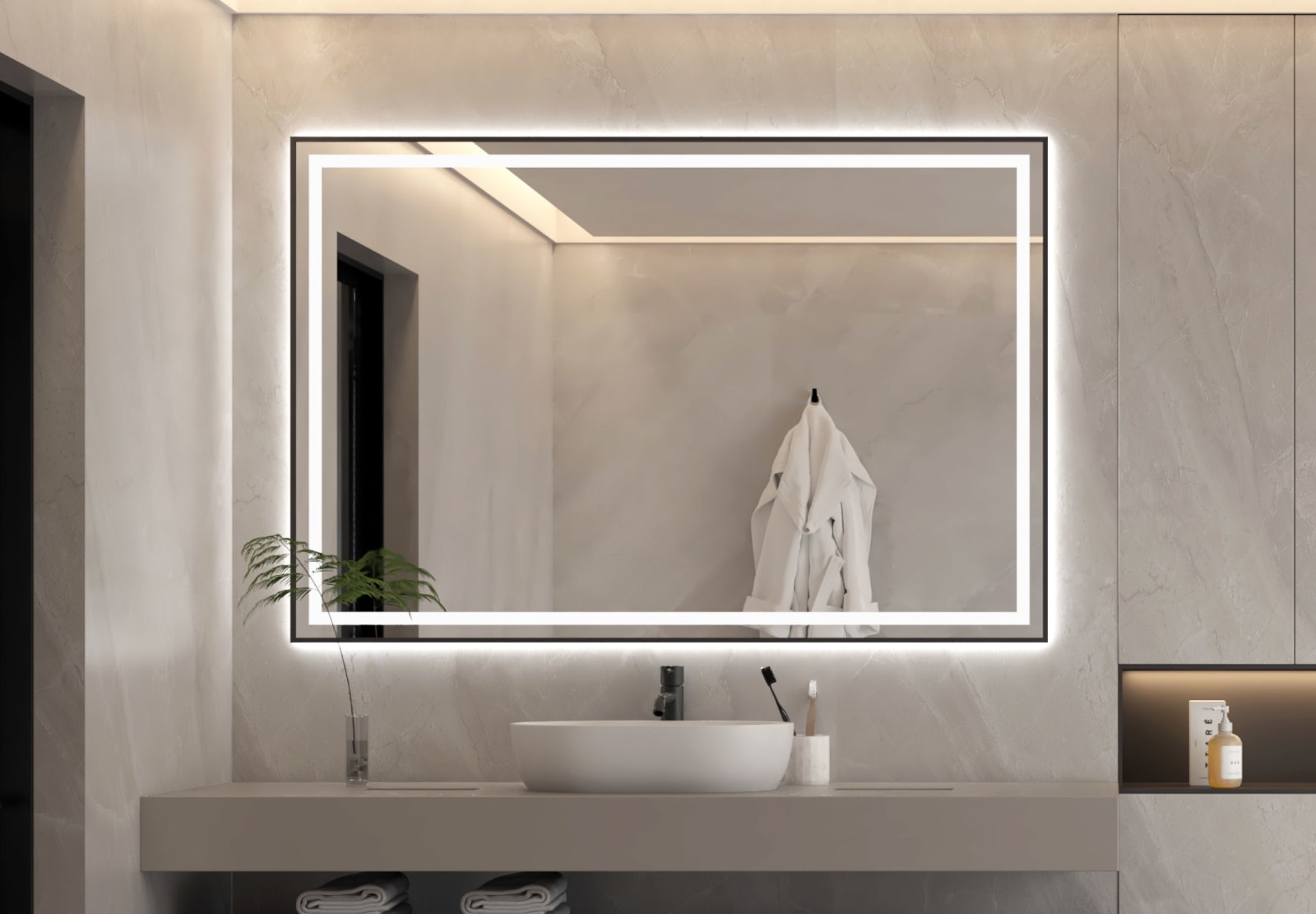 Espejo de baño con luz LED Bruntec Rua Principal 0