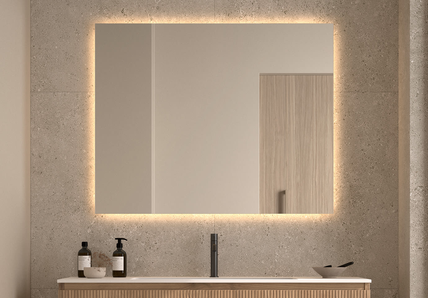 Espejo de baño con luz LED Bruntec Dune Principal 0