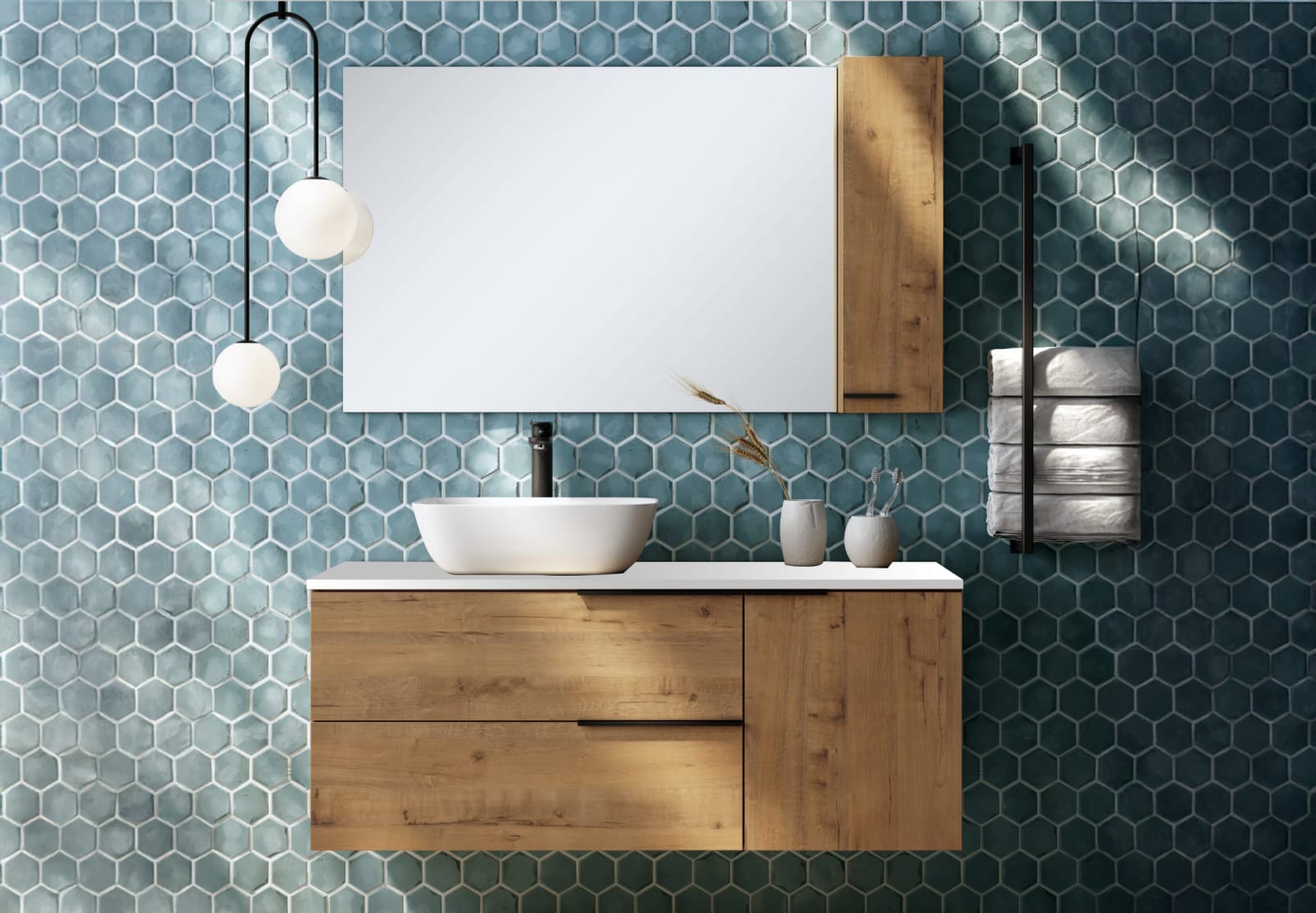 Mueble de baño con encimera de Solid Surface Bruntec Coban Principal 0