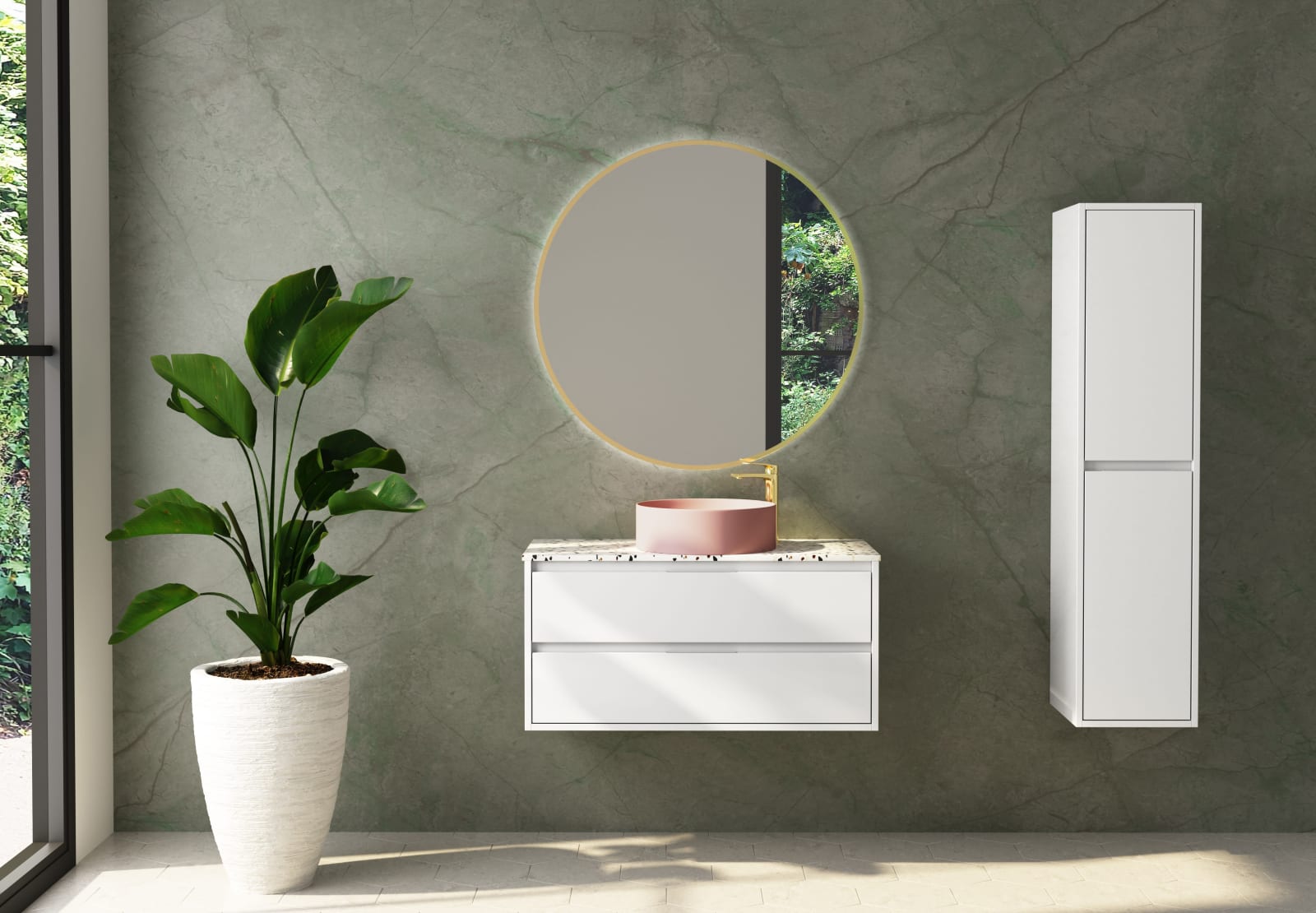 Mueble de baño con encimera de piedra Bruntec Boston Principal 0