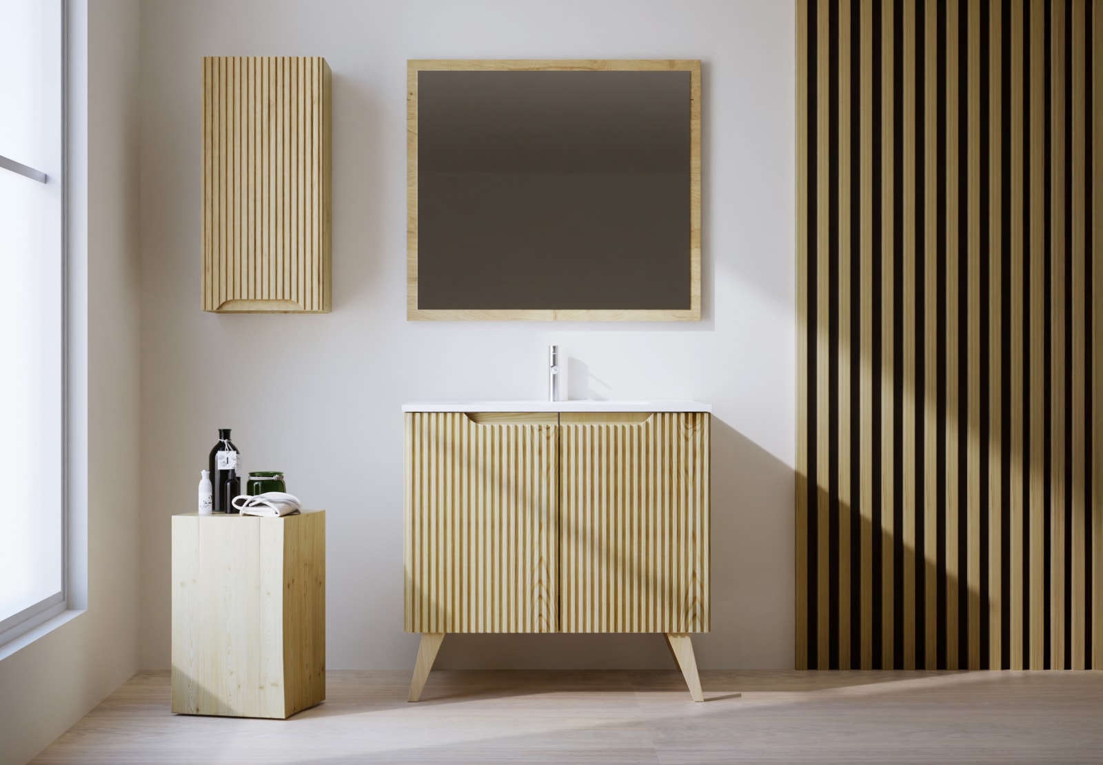Conjunto de mueble de baño de madera maciza Bruntec Alpes 14 Principal 0
