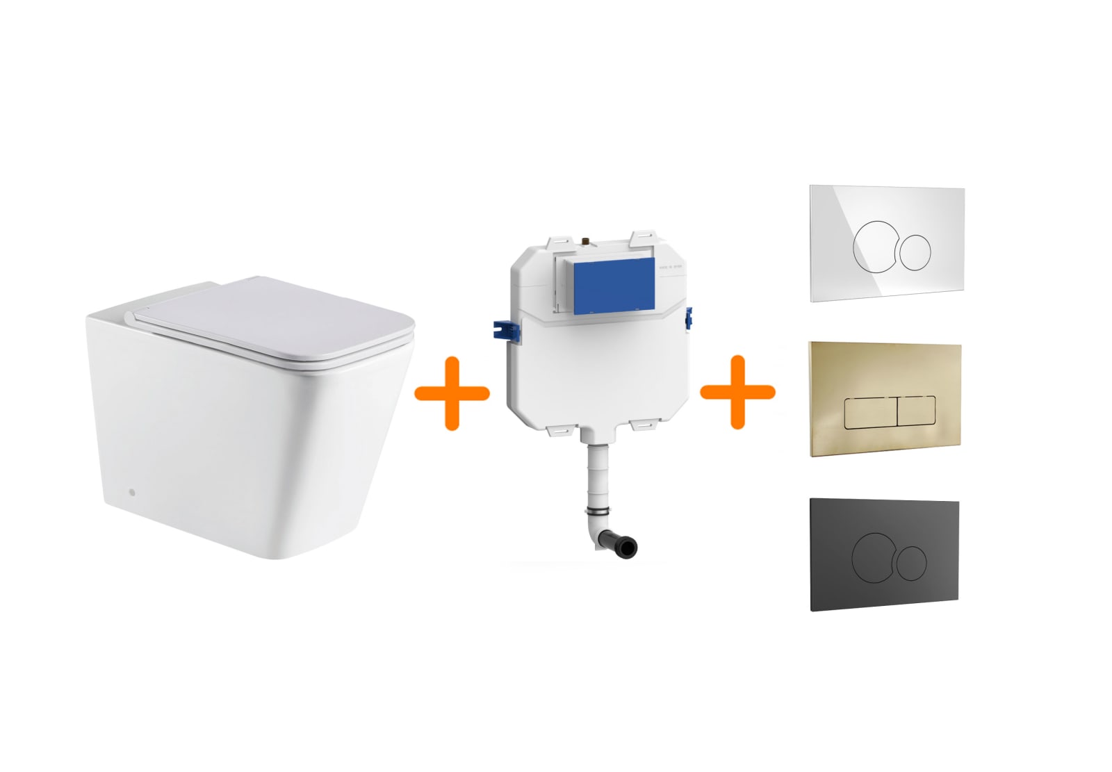 Pack Inodoro + cisterna empotrada + pulsador Bruntec Square Principal 0