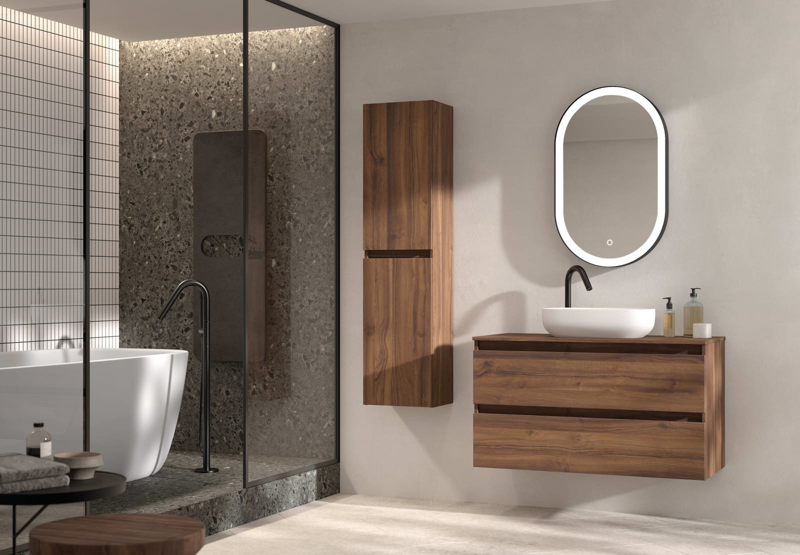 Mueble de baño con encimera MDF Hidrófuga de madera Viso Box Principal 0