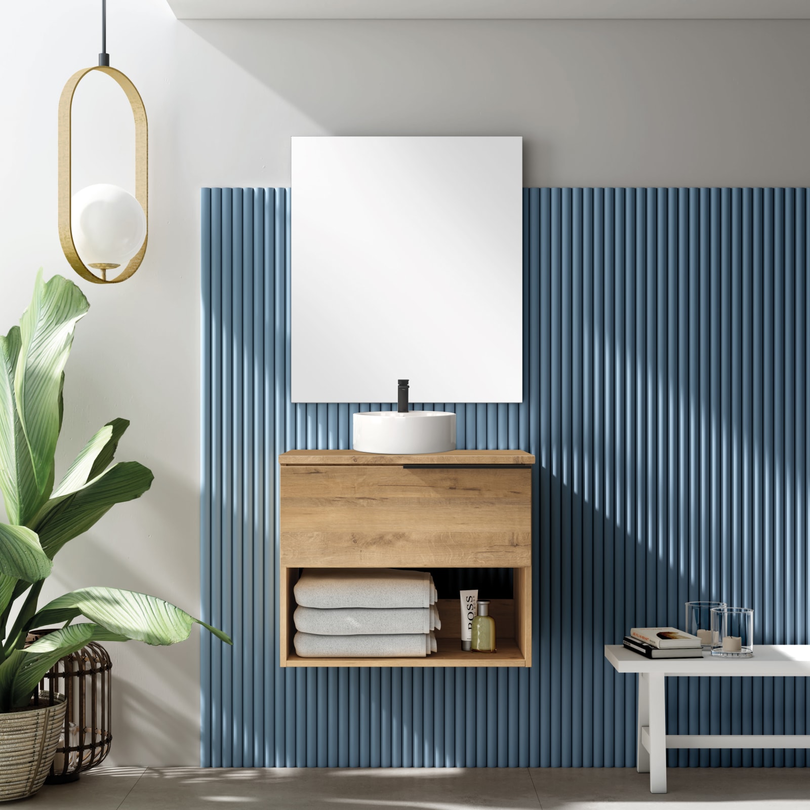 Mueble de baño con encimera de madera Bruntec Fortuna Principal 0