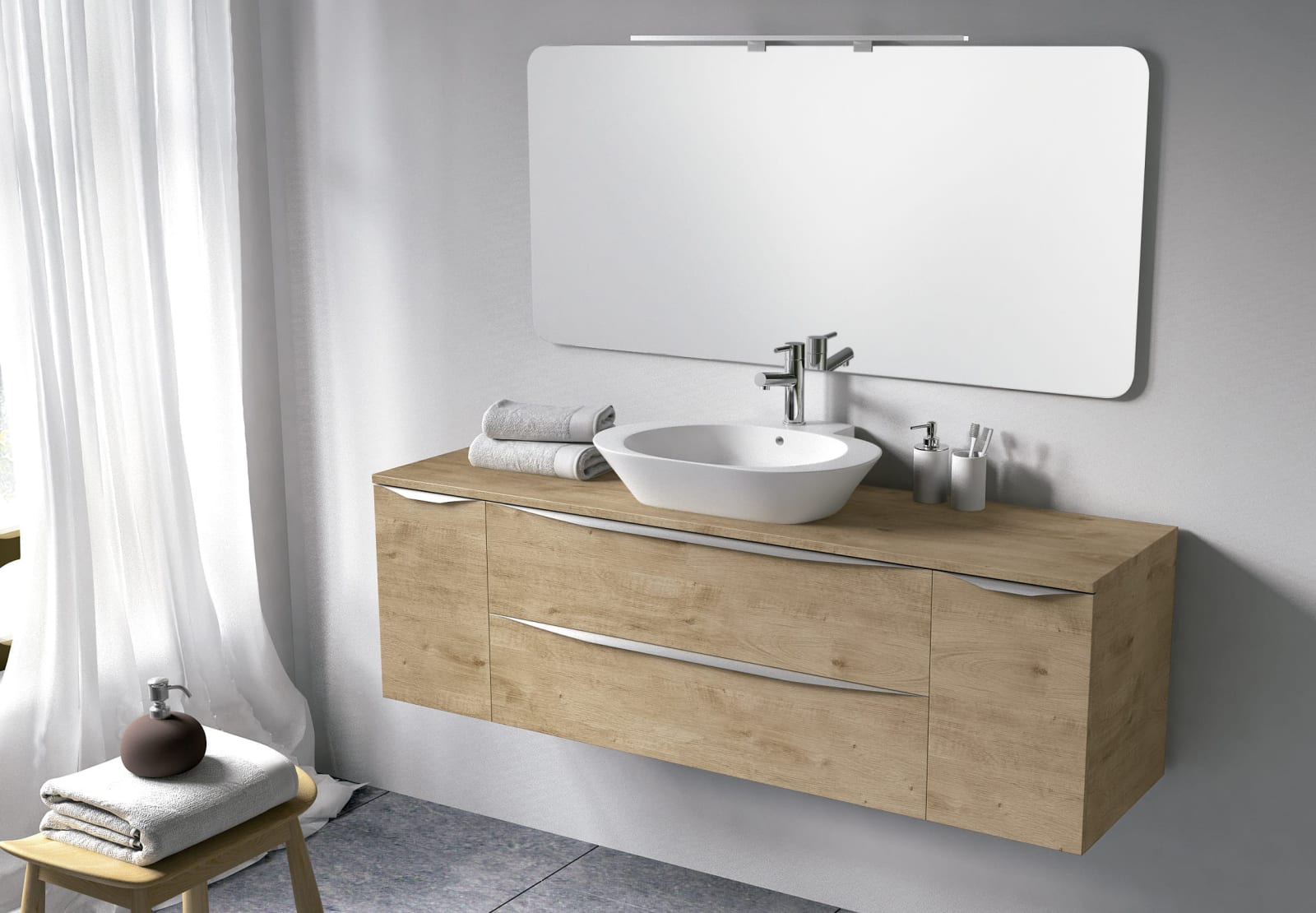 Mueble de baño con encimera de madera Coycama Landes Principal 0