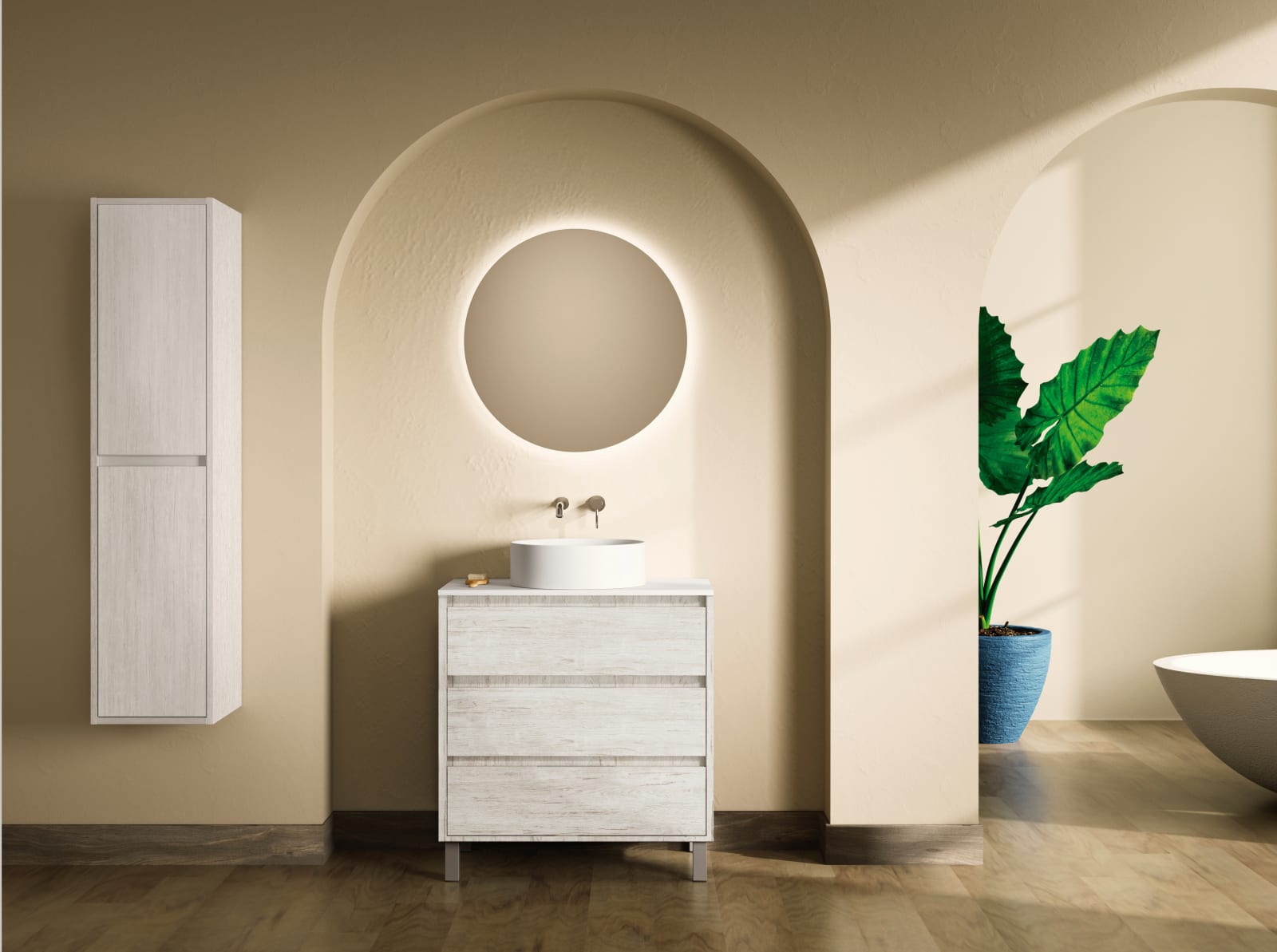 Mueble de baño con encimera de Solid Surface Bruntec Boston Principal 0