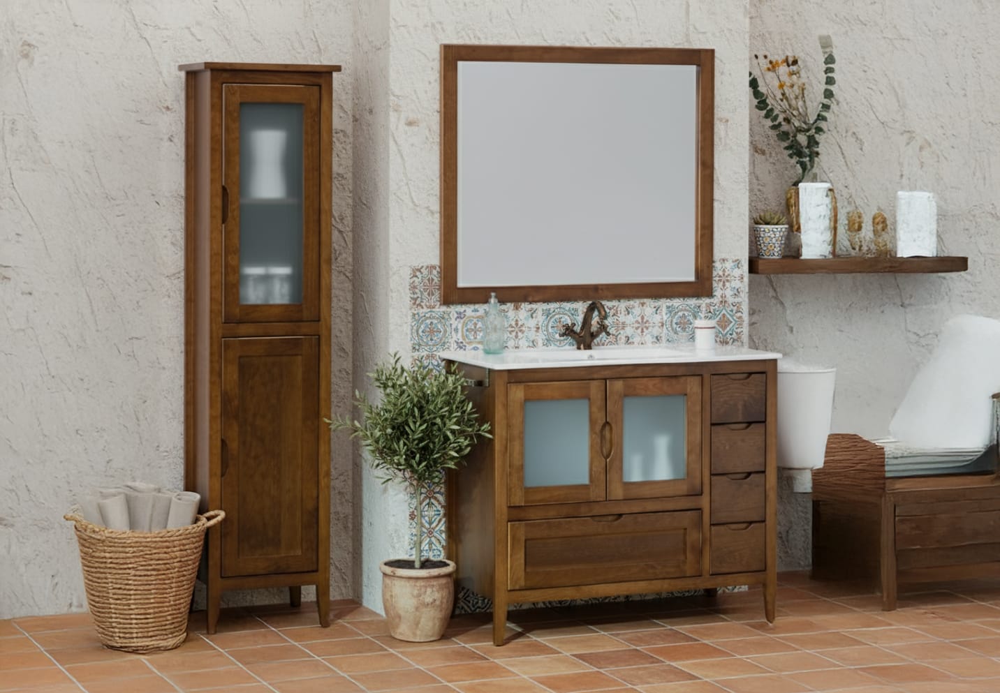 Conjunto mueble de baño rústico Bruntec Timor Principal 0