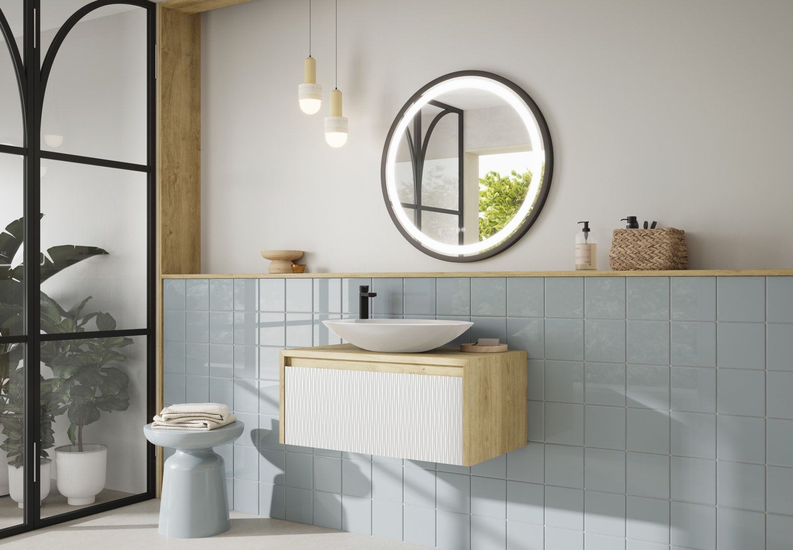Mueble de baño Coycama lambda con encimera de madera Principal 0