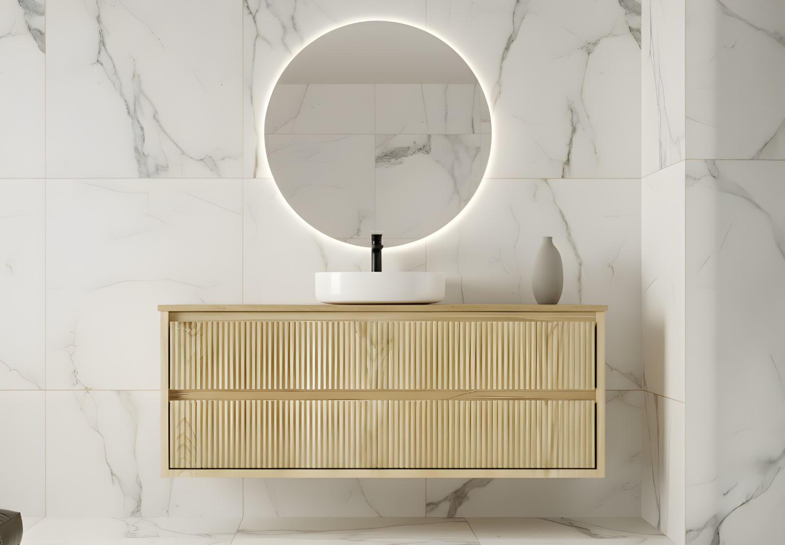 Mueble de baño madera maciza con encimera de madera Bruntec Alpes 19 Principal 0